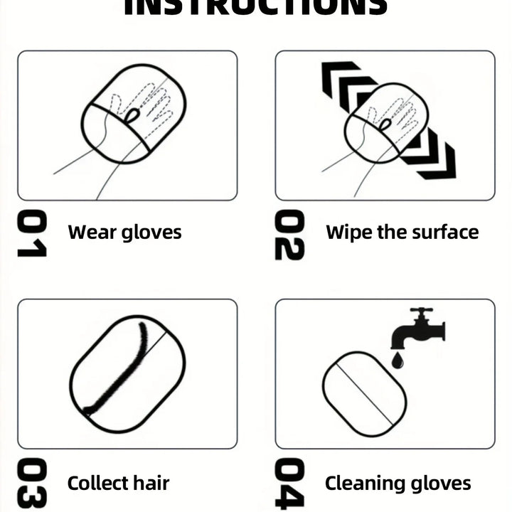 Magic Gloves Reusable Pet Static Hair Removal